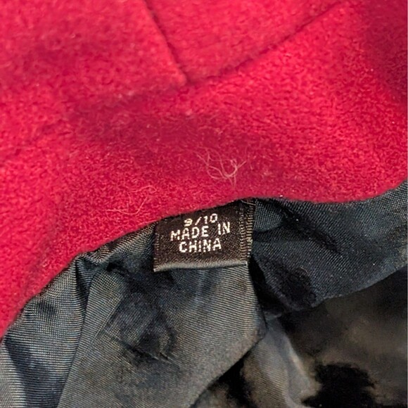 VINTAGE (J. GALLERY) WOMEN'S Red WOOL BLEND LINED KNEE LENGTH COAT SIZE 9/10 - Picture 5 of 14